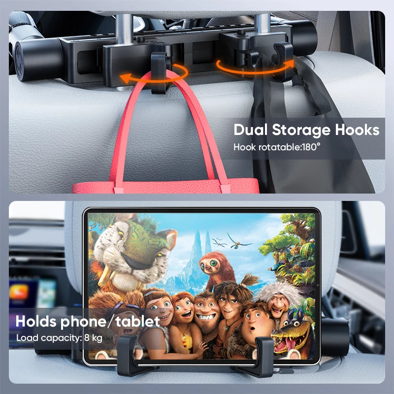 Almohada para reposacabezas de coche espuma viscoelástica ajustable de 3 puntos con rotación de 360 grados para niños y adultos