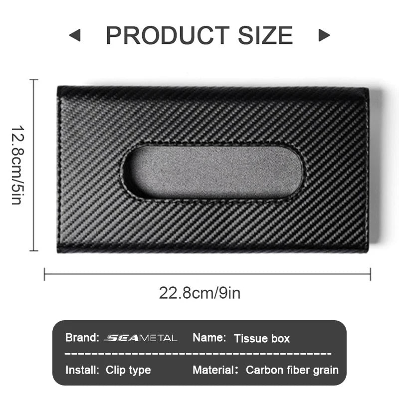 Cajas de pañuelos para visera de sol de fibra de carbono.